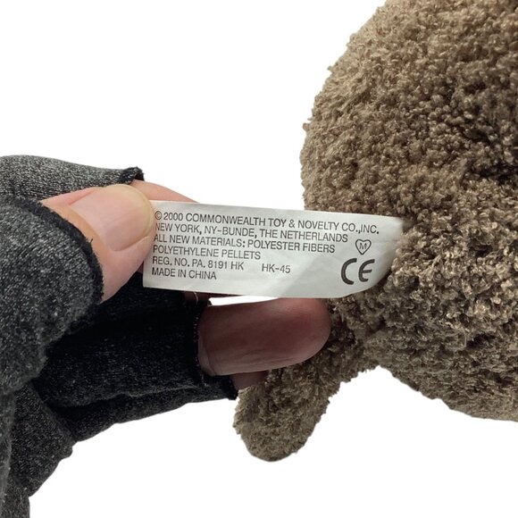 Commonwealth 2000 Brown Plush Puppy Dog Toy Stuffed Animal Sitting 8" Y2K - Picture 6 of 7